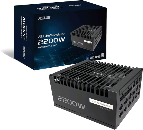 ASUS PRO WS 2200W PLATINUM ALIMENTATORE 2.200 W MODULARE 80 PLUS PLATINUM PFC ATTIVO PCIe 5.1 ATX 3.1 NERO
